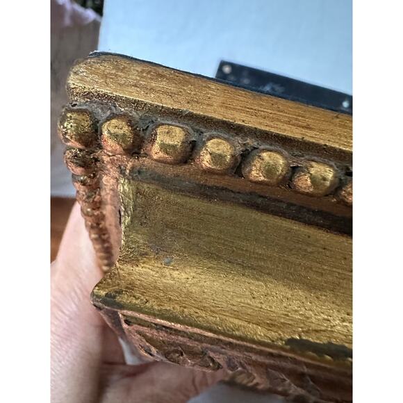 2 Vintage Miniature Framed Oil Paintings Landscape 10x9” gold ornate frame set - Picture 12 of 12